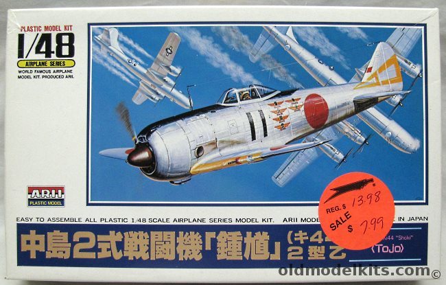 Arii 1/48 Nakajima Ki-44 Shoki Tojo - With Markings for Three Aircraft - (ex-Otaki), A328-800 plastic model kit